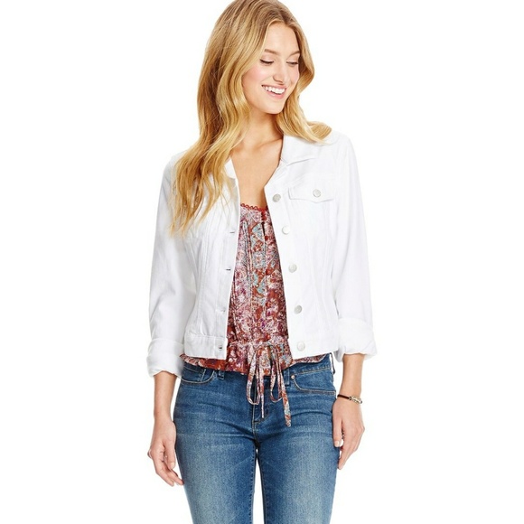 jessica simpson white denim jacket